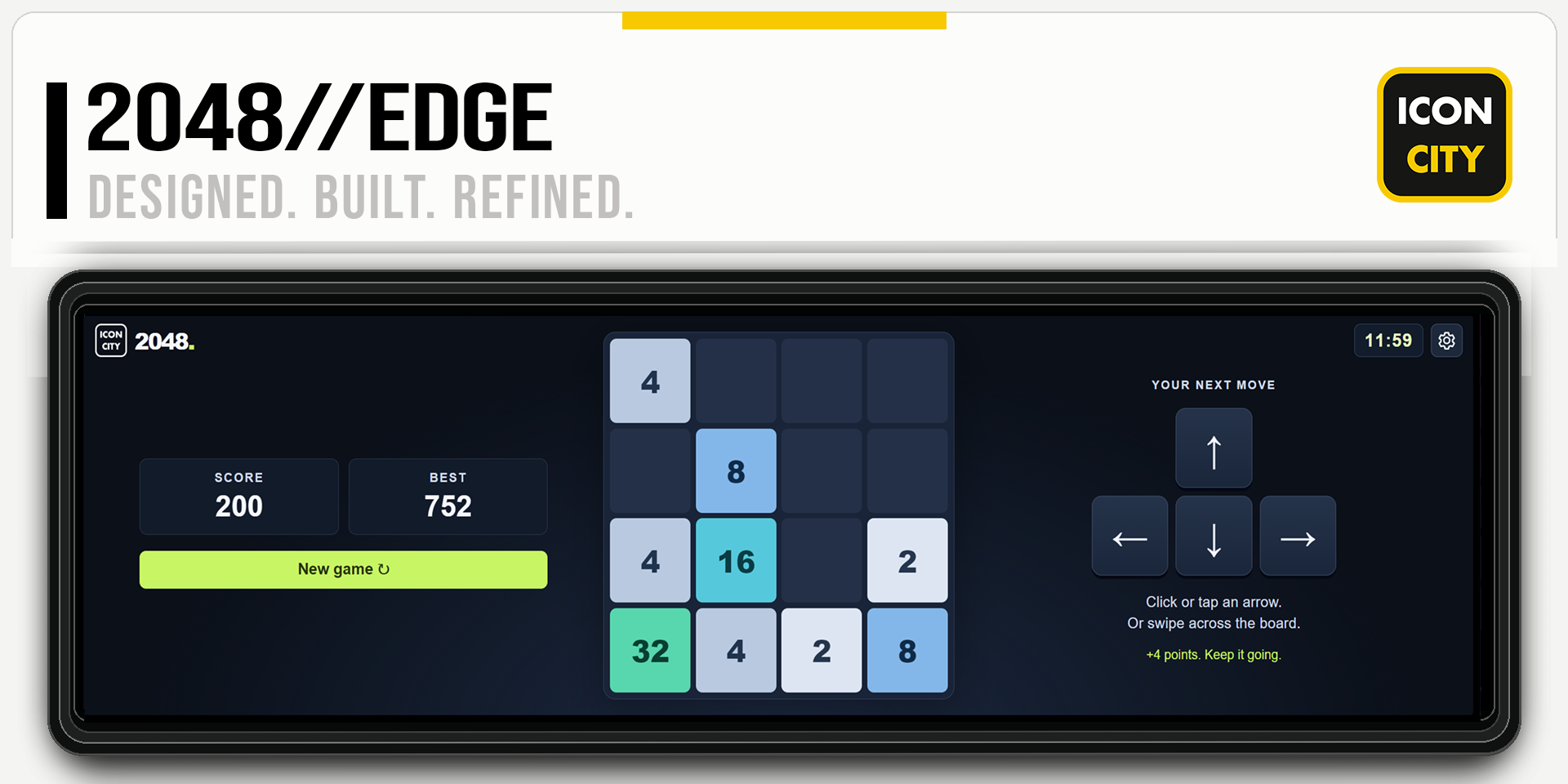 2048 EDGE XE widget artwork