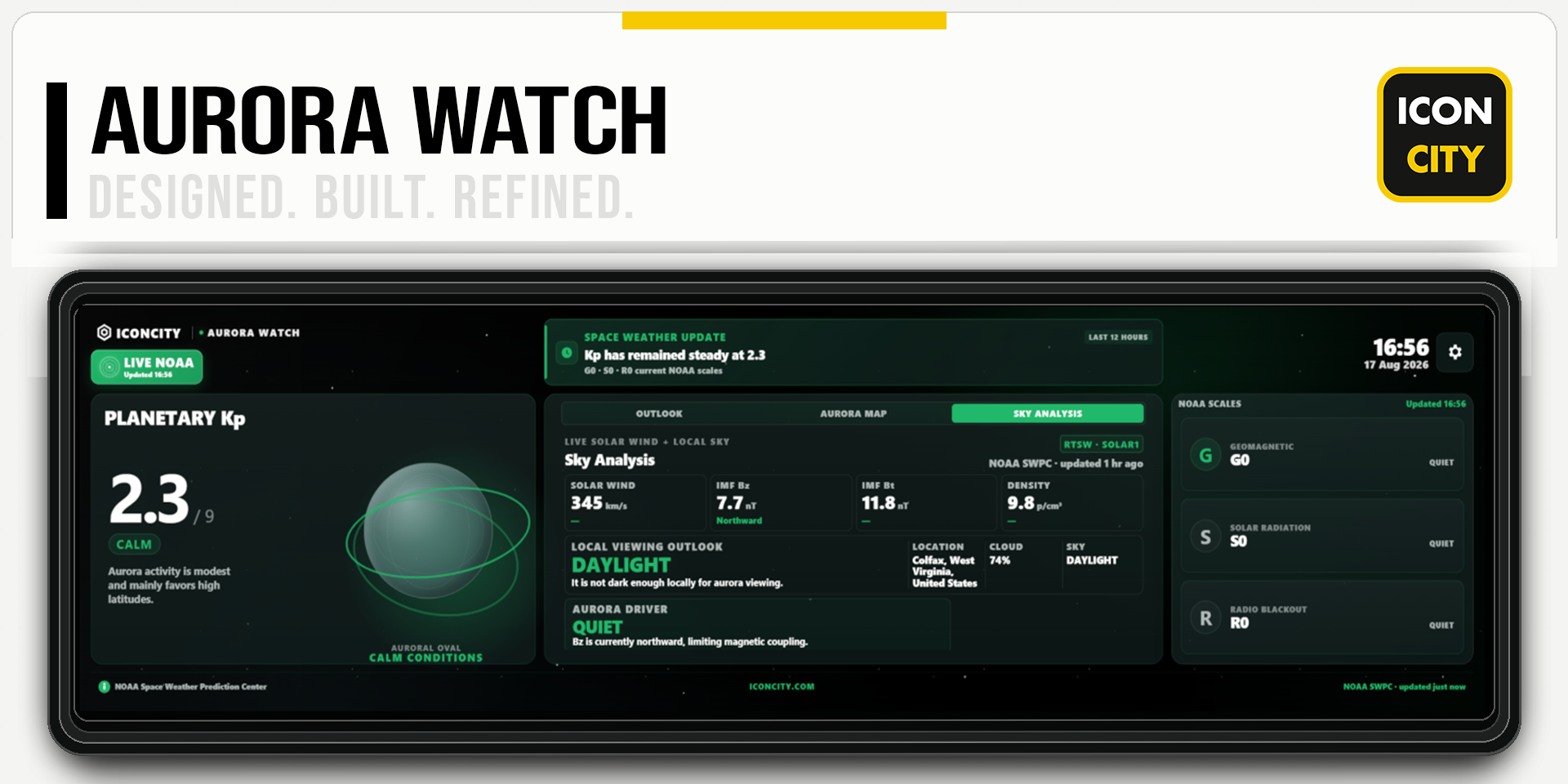 Aurora Watch XE widget artwork