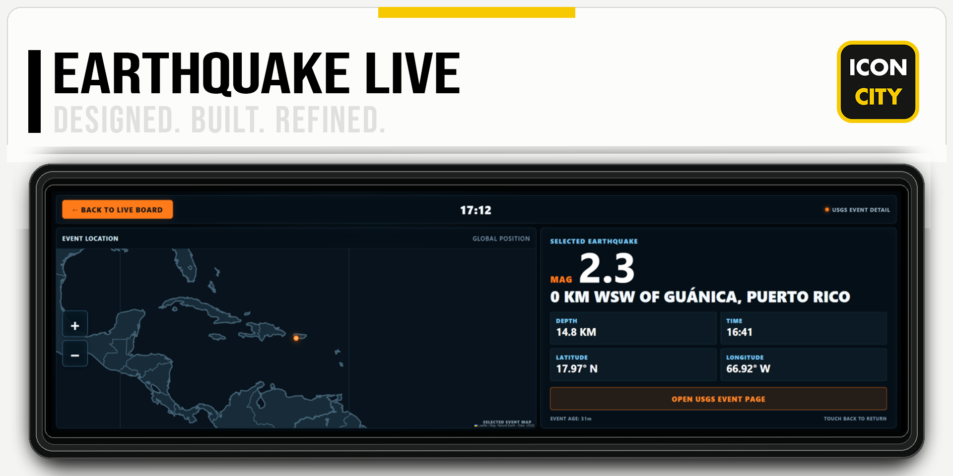 Earthquake LIVE XE widget artwork
