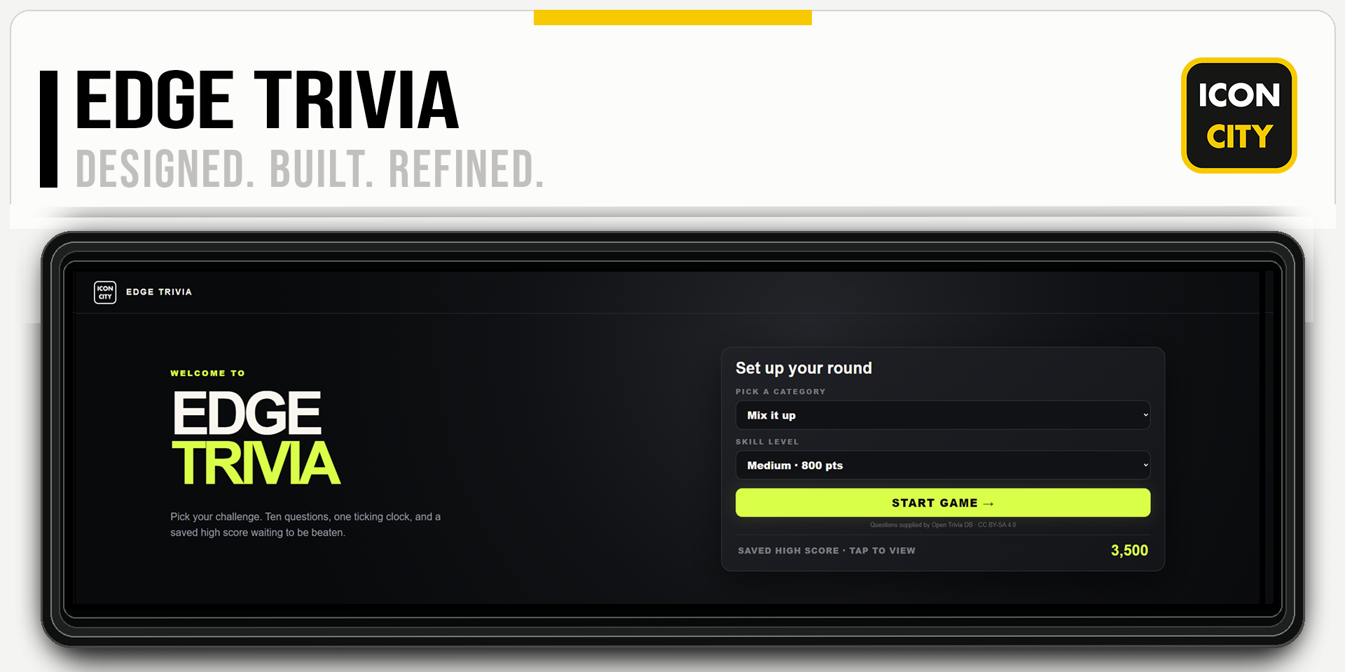 EDGE TRIVIA XE widget artwork