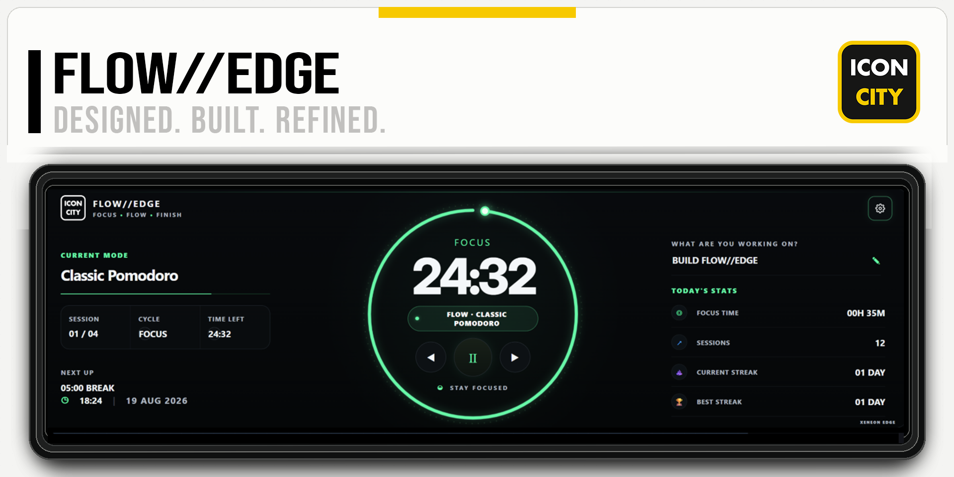 FLOW//EDGE XE widget artwork