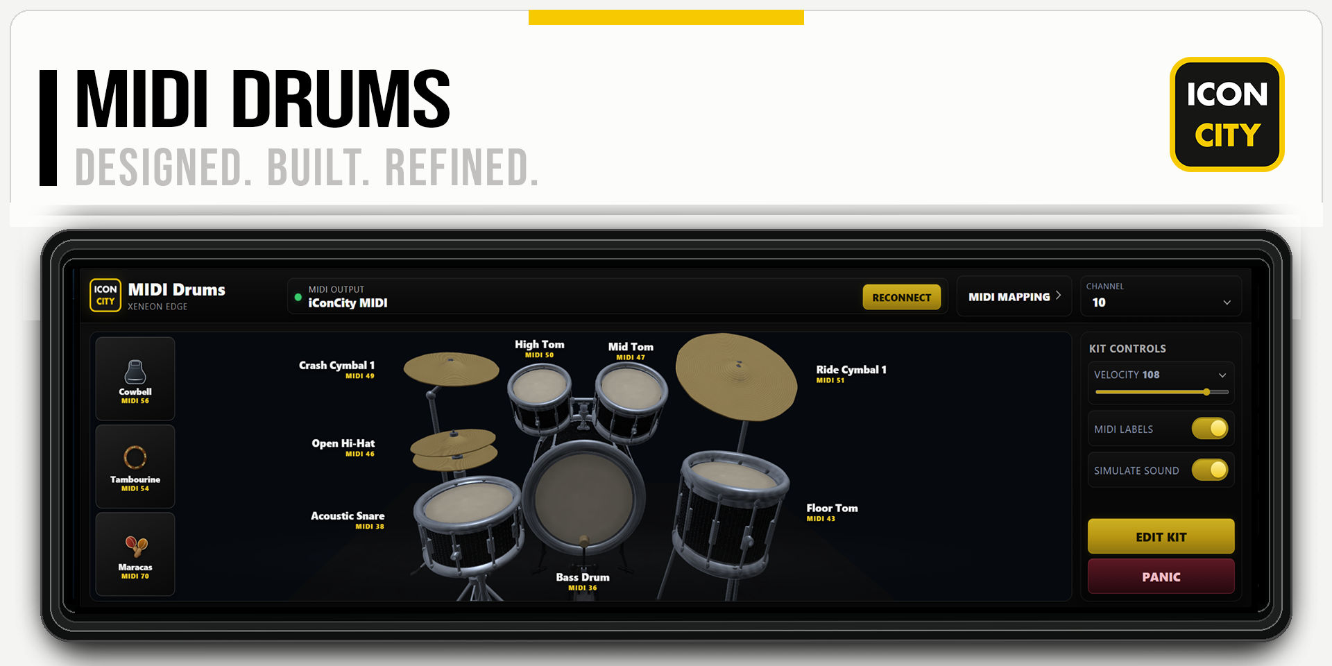 MIDI Drums XE widget artwork