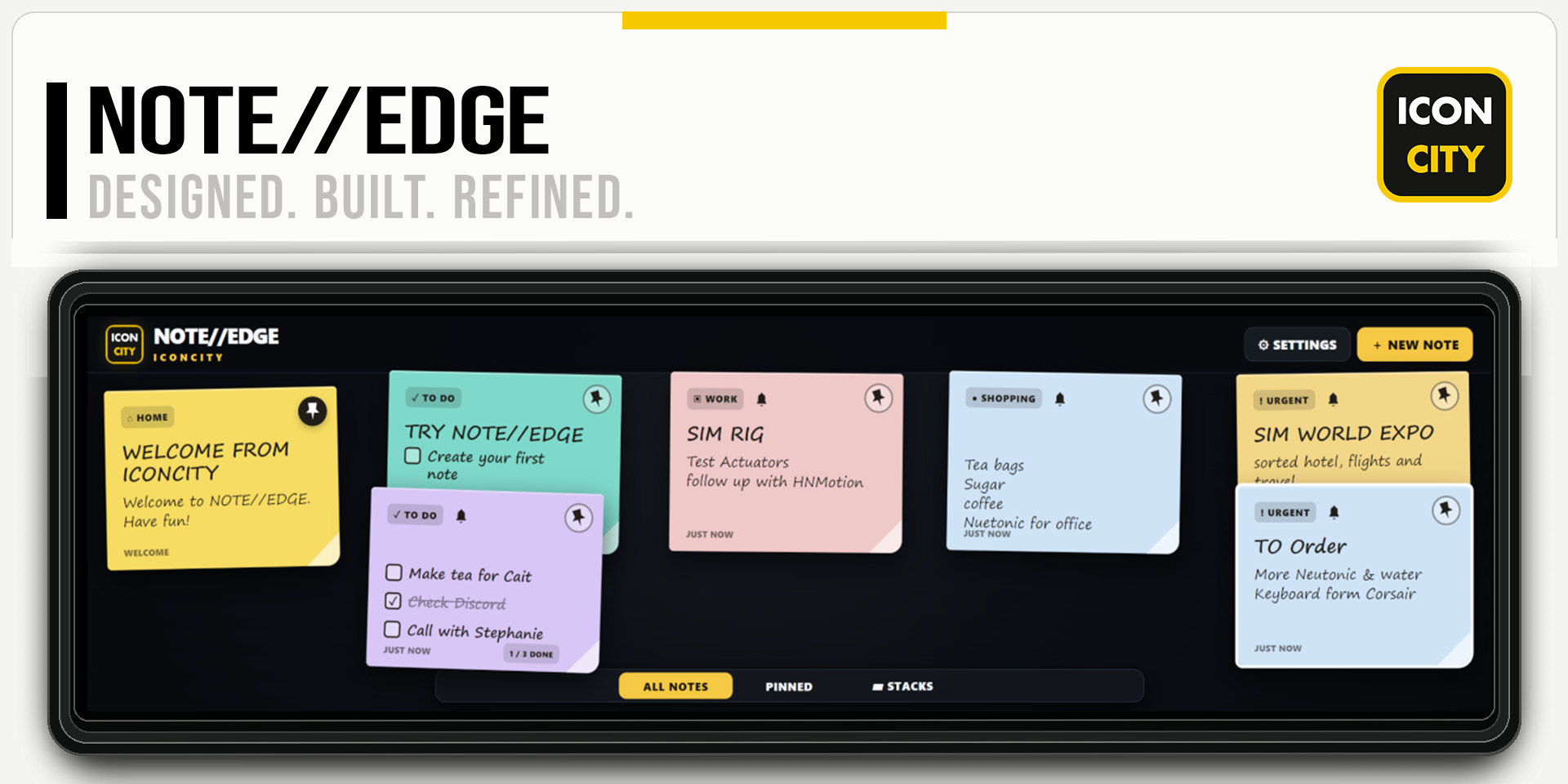 NOTE//EDGE XE widget artwork